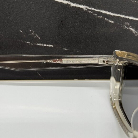 NEW SAINT LAURENT SL658 003 CAT EYE TRANSPARENT GRAY WOMEN SUNGLASSES SL 658 003 main image 8